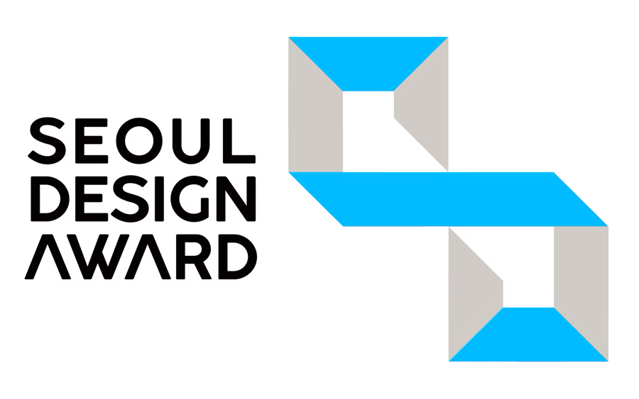 Logo ufficiale del Seoul Design Award, con due cornici unite da una fascia diagonale blu